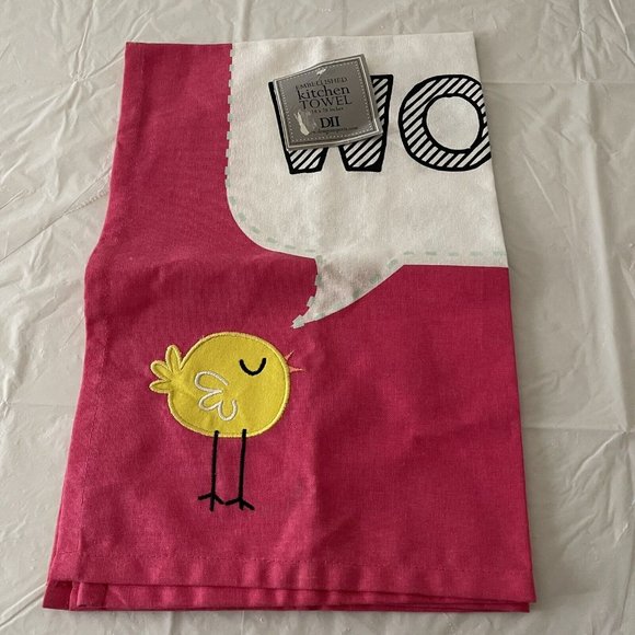 Easter Dish Towel Chick Spring Holiday Design Imports Chika Bow Wow 18 x 28 New - Picture 2 of 13